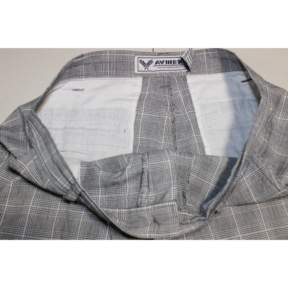 Mens AVIREX Shorts Sz: 38 Walking Outdoor Cotton Black Gray Plaid 4 Pockets - Picture 2 of 5
